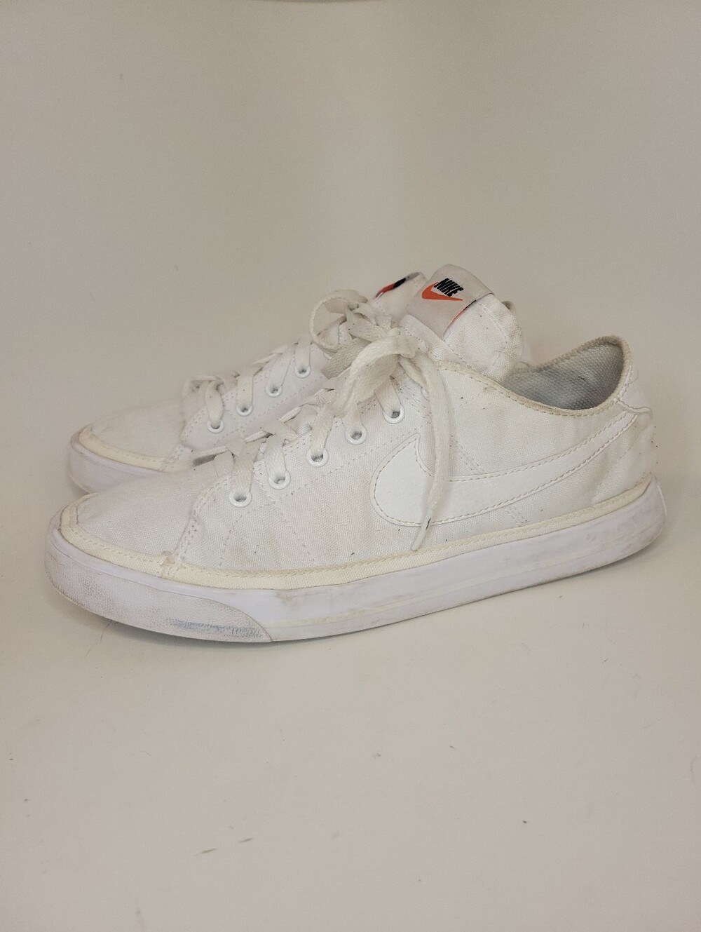 Nike Court Legacy Triple White Canvas Low-Top Sneakers